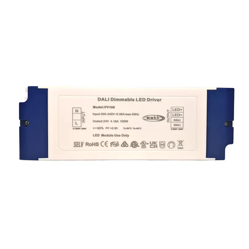 100W DALI-driver met constante spanning voor 24V dimbaar