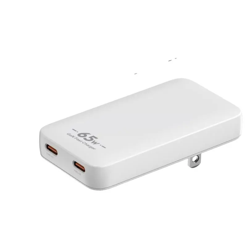 PD65W GaN USB-C Ultradunne wandlader met dubbele poortadapter